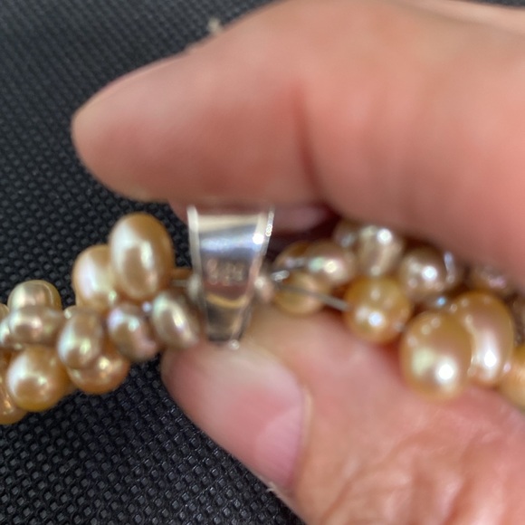 Gorgeous moonstone pearl crystals w/a Swarovski large Crystal. 925 Sterling Slvr - Picture 4 of 7